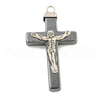 Religion Synthetic Non-Magnetic Hematite & Alloy Pendants G-C136-02-1