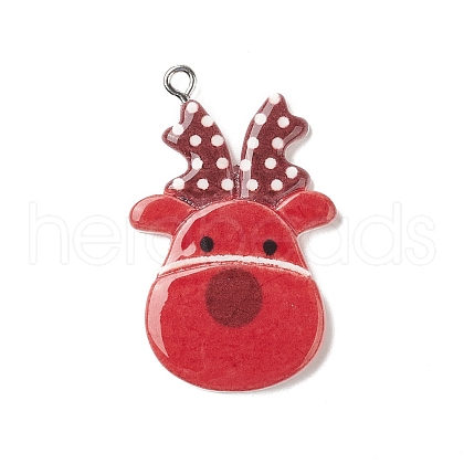 Christmas Theme Opaque Resin Pendants RESI-C021-01D-1