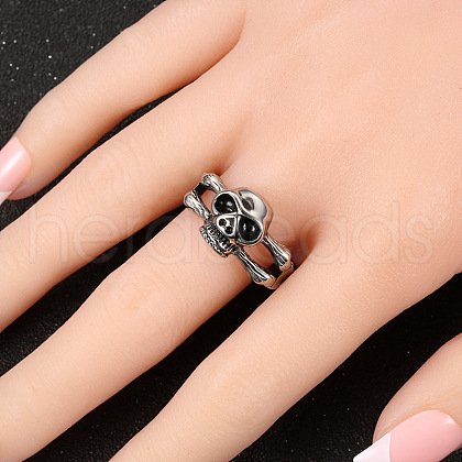 Tibetan Style Alloy Finger Rings FS-WG69790-05-1