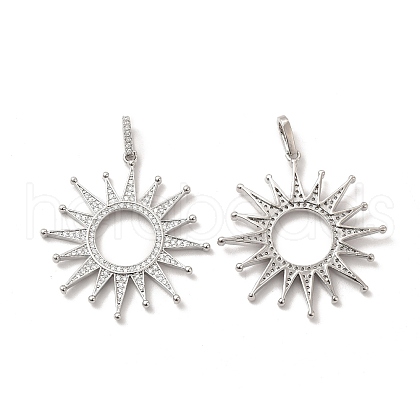 Rack Plating Eco-Friendly Brass Micro Pave Cubic Zirconia Pendants KK-A177-06P-1