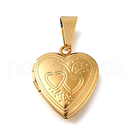 316 Stainless Steel Locket Pendants STAS-C123-02B-G-1