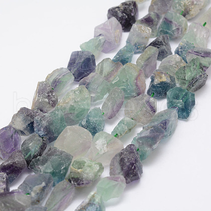 Raw Rough Natural Fluorite Bead Strands G-F403-01-1