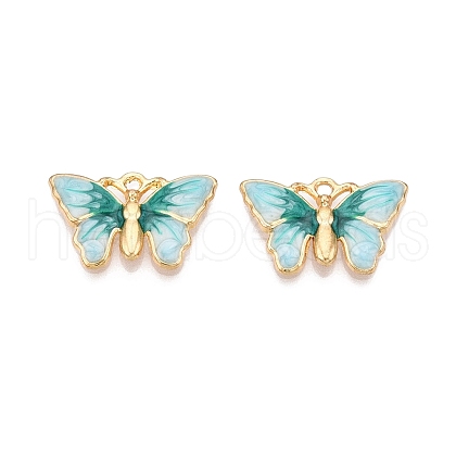 Rack Plating Alloy Enamel Pendants ENAM-N056-363KCG-05-1