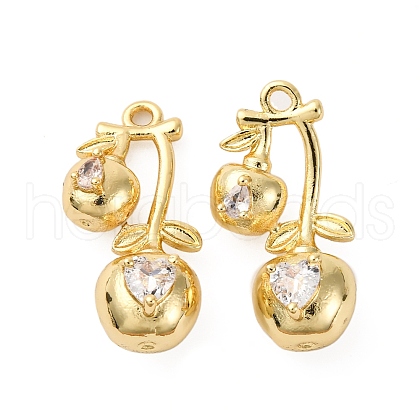 Brass Micro Pave Cubic Zirconia Pendants KK-F895-18D-G-1