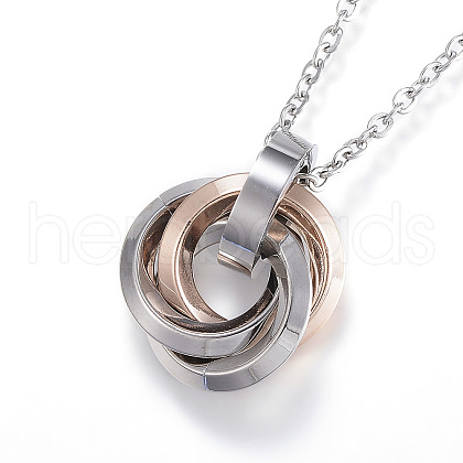 304 Stainless Steel Pendant Necklaces NJEW-H430-12B-1