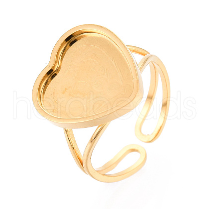 304 Stainless Steel Cuff Ring Components STAS-T066-03G-1