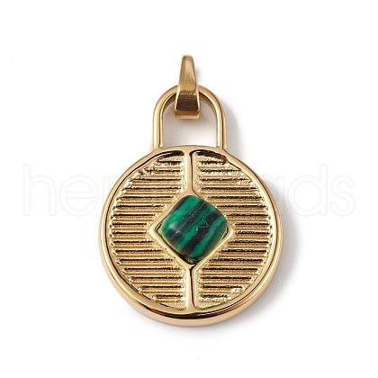 Ion Plating(IP) 304 Stainless Steel with Synthetic Malachite Pendants STAS-G307-03G-1