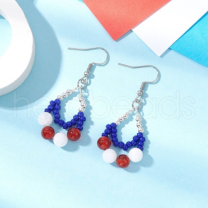 304 Stainless Steel Teardrop Dangle Earrings EJEW-MZ00462-03-1