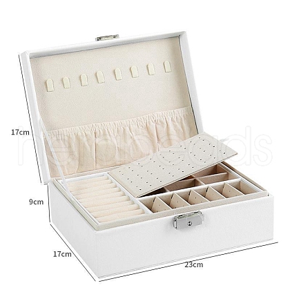 Imitation Leather Jewelry Storage Boxes PW-WG52370-06-1
