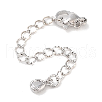 Brass with Cubic Zirconia Chain Extender KK-B102-41P-1