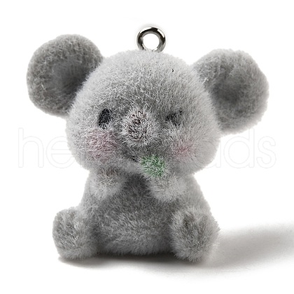 Flocky Resin Pendants RESI-E059-04D-1