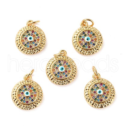 Brass Micro Pave Cubic Zirconia Pendants ZIRC-P092-010G-02-RS-1
