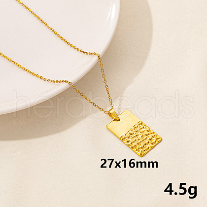 304 Stainless Steel Rectangle Pendant Necklaces SS2971-12-1
