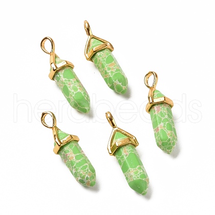 Synthetic Lawn Green Imperial Jasper Pendants G-K329-18G-1