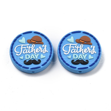 Father's Day Silicone Beads SIL-V006-02J-1