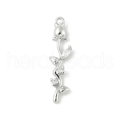 Brass Micro Pave Cubic Zirconia Pendants KK-M326-13C-P-1