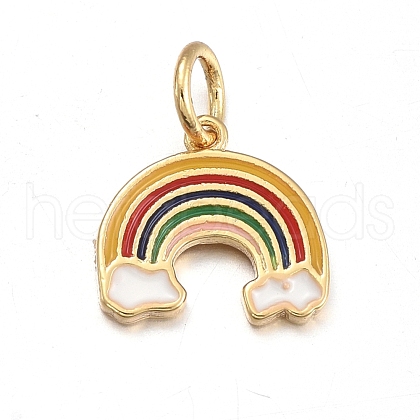 Brass Enamel Charms KK-L178-08G-1