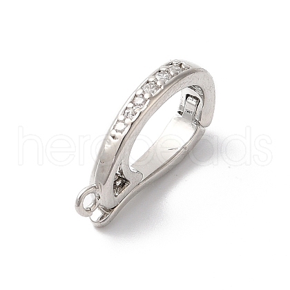 Brass Micro Pave Clear Cubic Zirconia Enhancer Shortener Pendant Bails KK-H483-03P-1