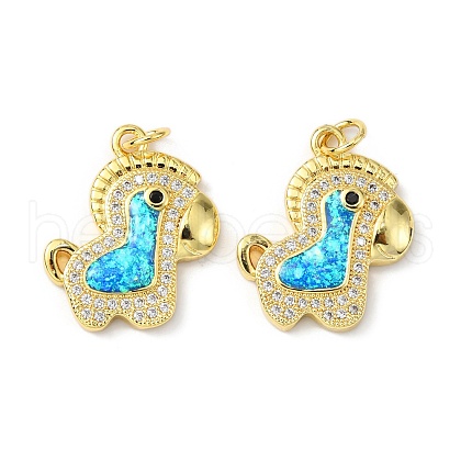 Brass Micro Pave Cubic Zirconia Pendants KK-A197-17G-1