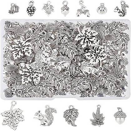 SUPERFINDINGS 144Pcs 12 Style Tibetan Style Alloy Pendants TIBEP-FH0001-09-1