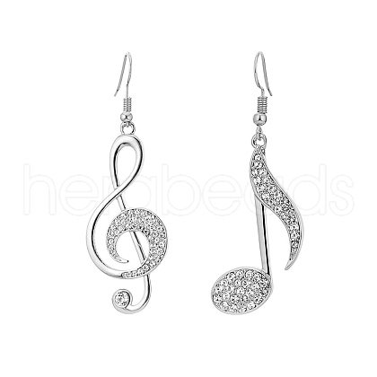 Alloy with Glass Dangle Earrings PW-WG20312-02-1