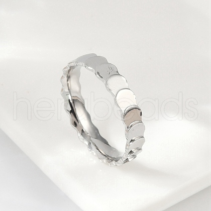 Flat Round 304 Stainless Steel Finger Rings RJEW-V001-01P-1