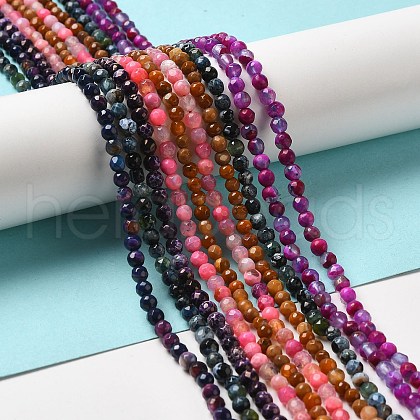 Natural Fire Crackle Agate Beads Strands G-G588-4mm-M-1
