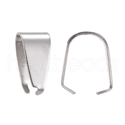 Non-Tarnish 201 Stainless Steel Snap on Bails X-STAS-R071-28-1