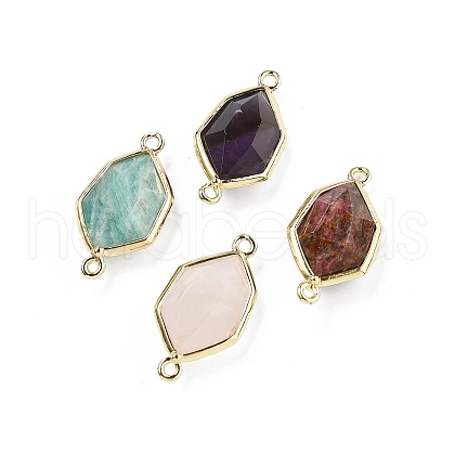 Natural Mixed Stone Faceted Connector Charms G-H323-05G-1