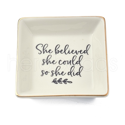 Porcelain Jewelry Holder Tray AJEW-G032-01E-1