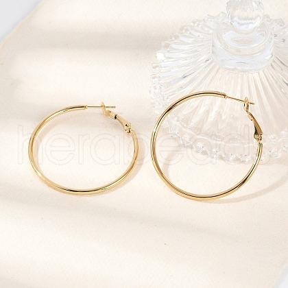 201 Stainless Steel Hoop Earrings EJEW-F188-24G-B-1