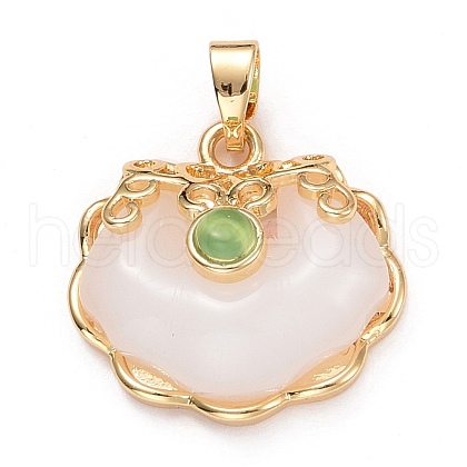 Brass Glass Pendants KK-Z018-03G-1