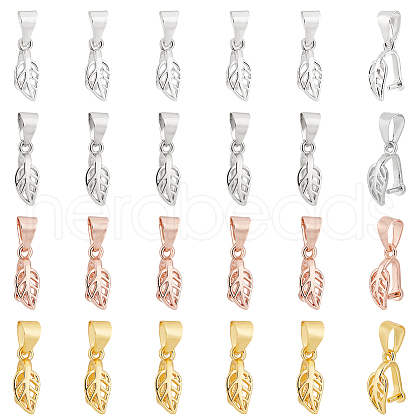   24Pcs 4 Colors Brass Ice Pick Pinch Bails KK-PH0010-79-1