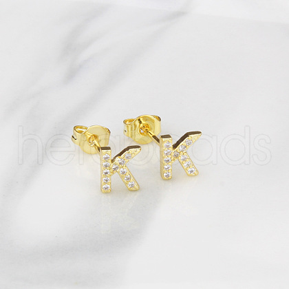 Brass Clear Cubic Zirconia Stud Earrings WGC2A80-11-1