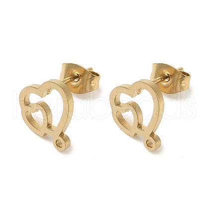 Ion Plating(IP) 304 Stainless Steel Stud Earring Findings STAS-I206-11G-1