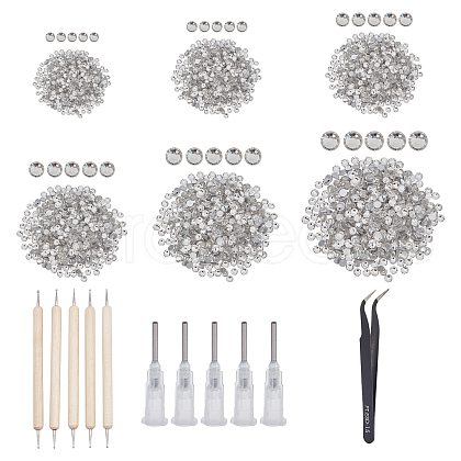   2880Pcs 6 Sizes Glass Rhinestone Cabochons MRMJ-PH0001-48-1