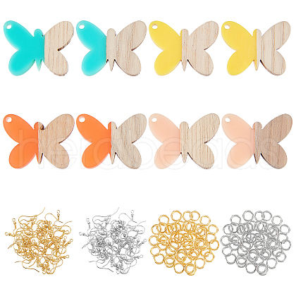 Olycraft DIY Dangle Butterfly Earring Making Kits DIY-OC0006-03-1