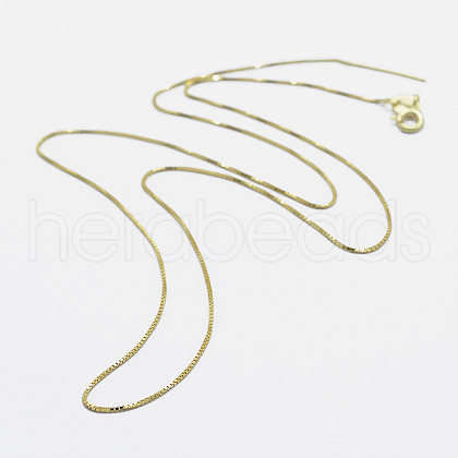 925 Sterling Silver Box Chain Necklaces STER-F039-45cm-05G-1