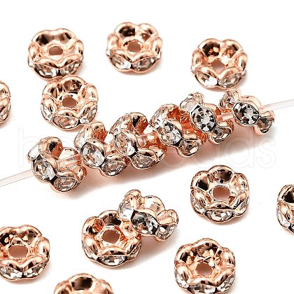 Brass Rhinestone Spacer Beads X-RB-A014-L6mm-01RG-NF-1