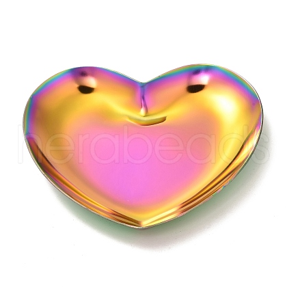 Heart 430 Stainless Steel Jewelry Display Plate X-STAS-P289-02MC-1