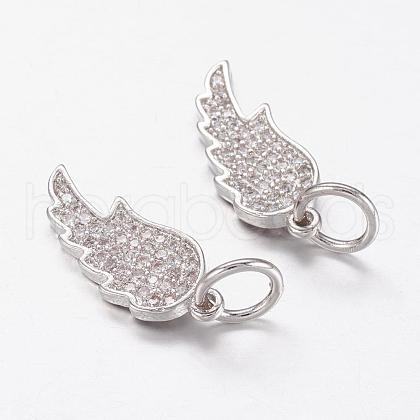 Brass Micro Pave Cubic Zirconia Pendants ZIRC-P064-06P-1