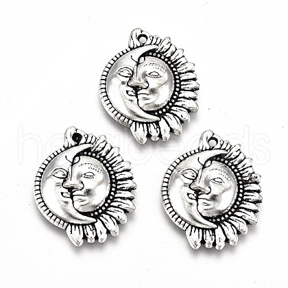 Tibetan Style Alloy Pendants TIBE-S323-045AS-RS-1