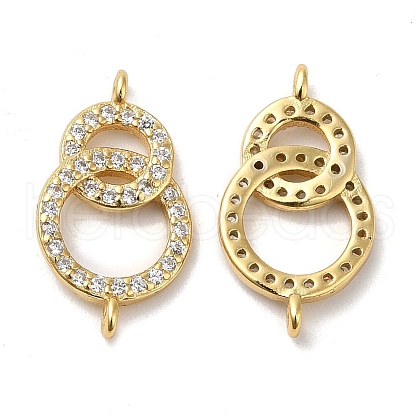 925 Sterling Silver Micro Pave Clear Cubic Zirconia Connector Charms STER-I010-03G-1