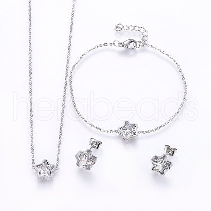 304 Stainless Steel Jewelry Sets SJEW-H137-26P-1