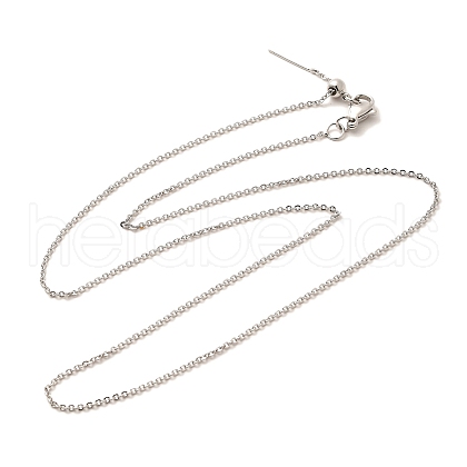 1mm Rack Plating Brass Cable Chain Adjustable Slider Necklaces for Women Men MAK-L044-03P-1