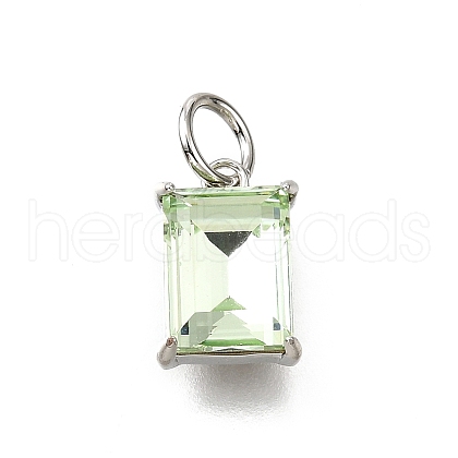 Brass Glass Charms KK-V011-36P-A-1