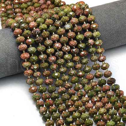 Natural Unakite Beads Strands G-P573-A04-01-1