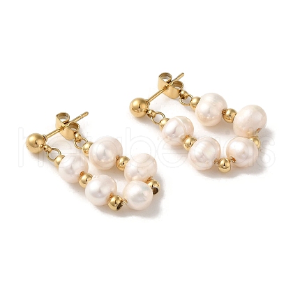 Mother's Day Jewellery PVD Vacuum Plating 304 Stainless Steel Stud Earrings EJEW-C085-05G-1
