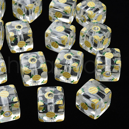 Transparent Printed Acrylic Beads MACR-S374-08A-01-1