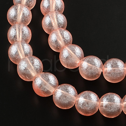 Transparent Spray Painted Glass Bead Strands DGLA-R050-6mm-03-1